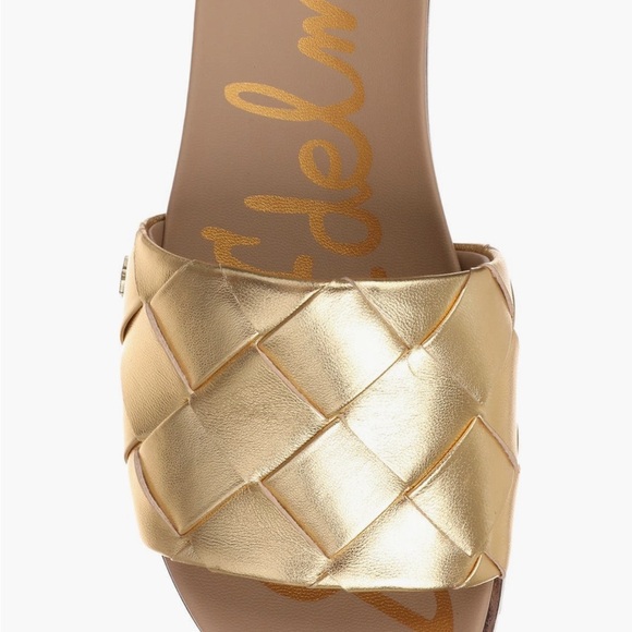Sam Edelman Adaley Gold Slide Sandal - Picture 1 of 11